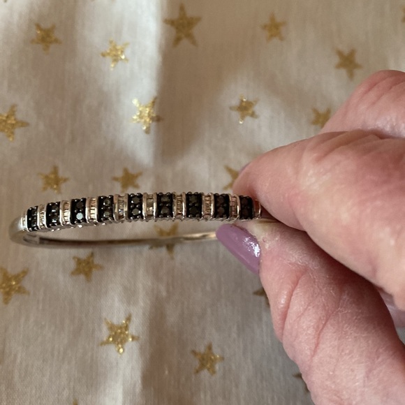 1/3 KT. Black & White Diamonds 7.5” Bracelet in Sterling Silver - Picture 12 of 13